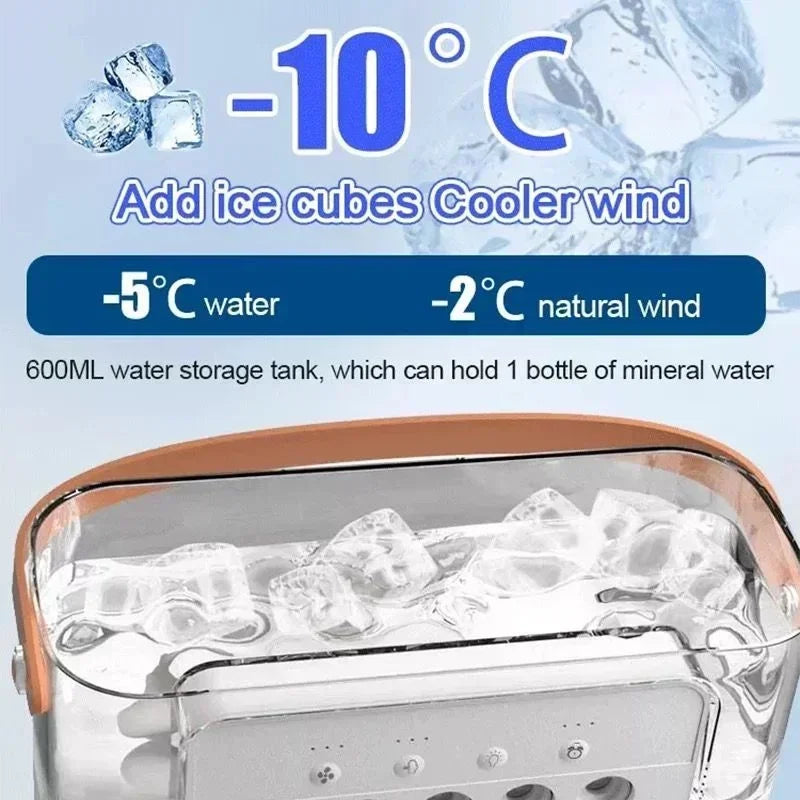 Portable 3 in 1 Fan Air Conditioner Household Small Air Cooler | LED Night Lights Humidifier Air Adjustment